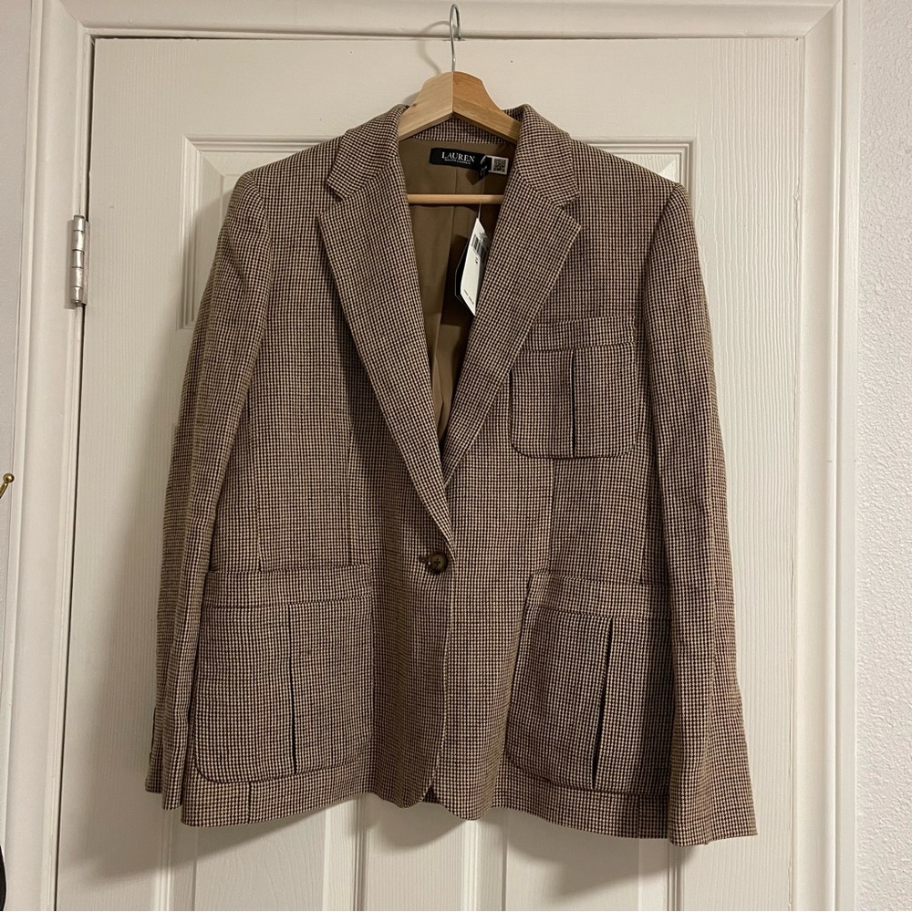 Ralph Lauren Brown Checkered Blazer